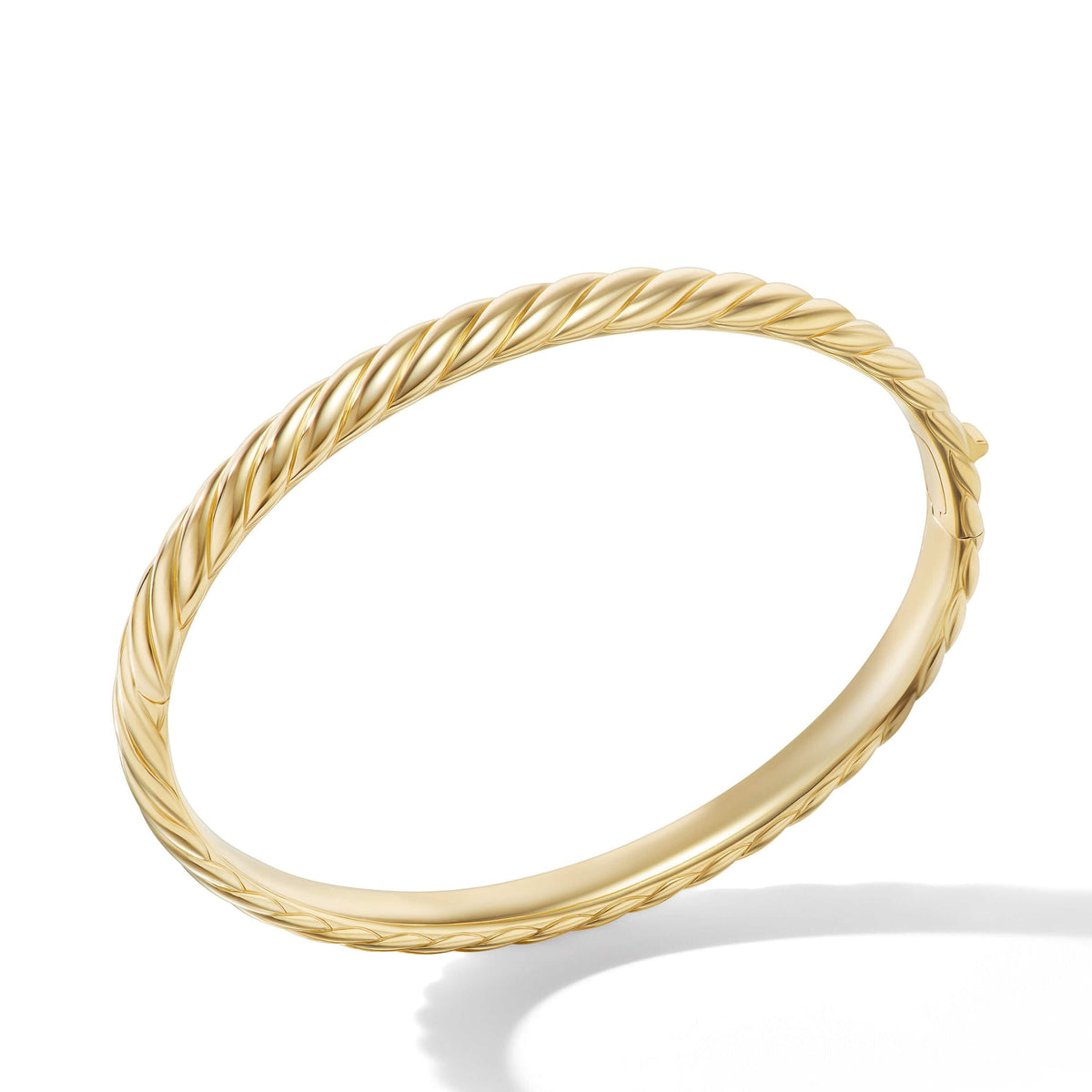 Sculpted Cable Band Ring in 18K White Gold with Diamonds