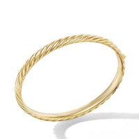 Sculpted Cable Band Ring in 18K White Gold with Diamonds