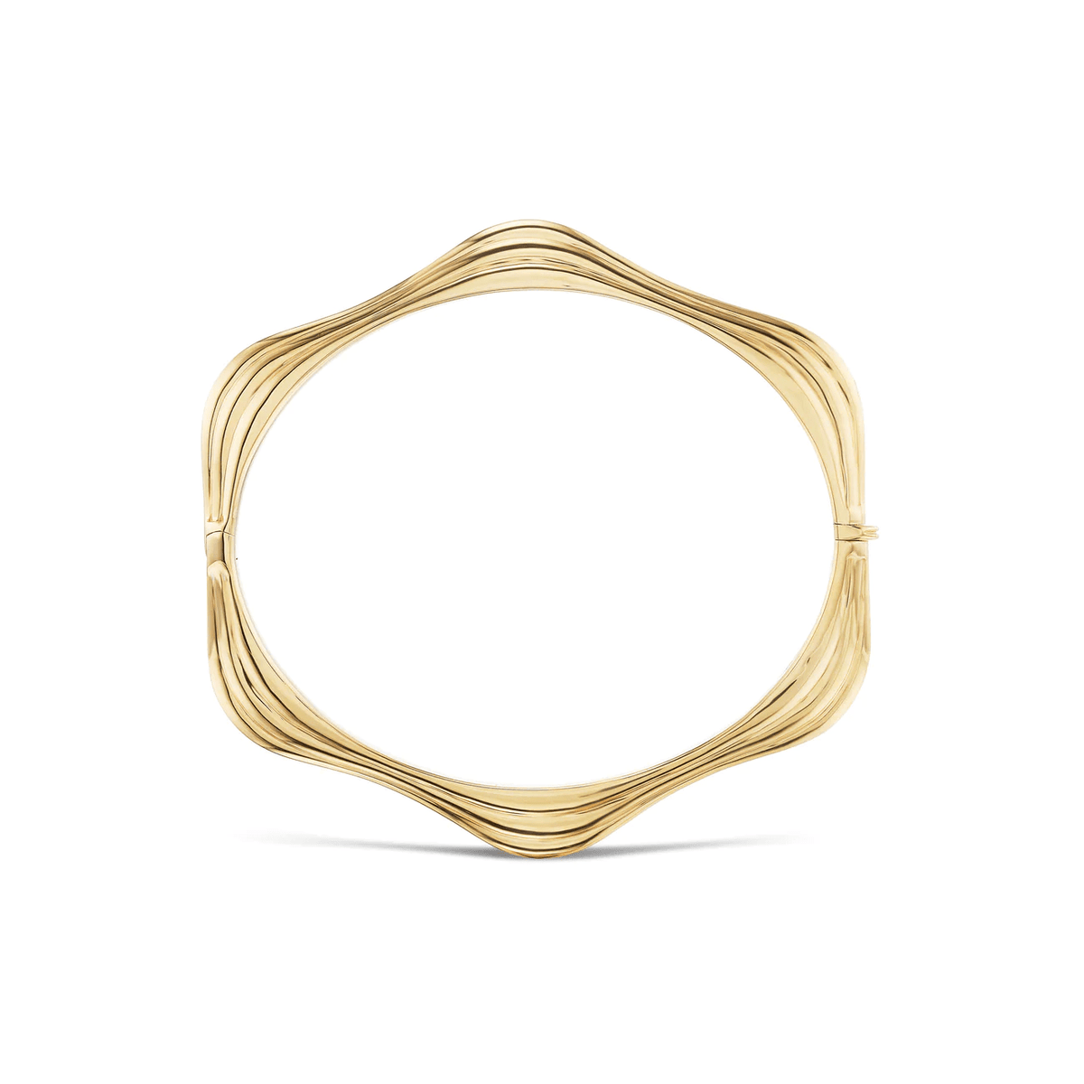 18K Yellow Gold Wave Bangle