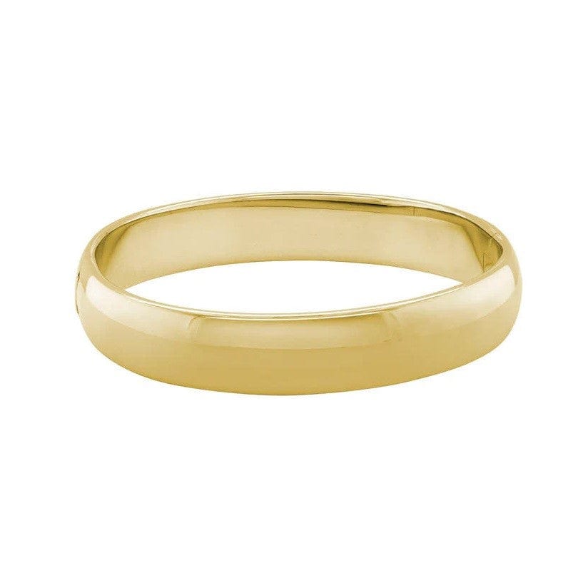 14K Yellow Gold Thick Round Hinged Bangle