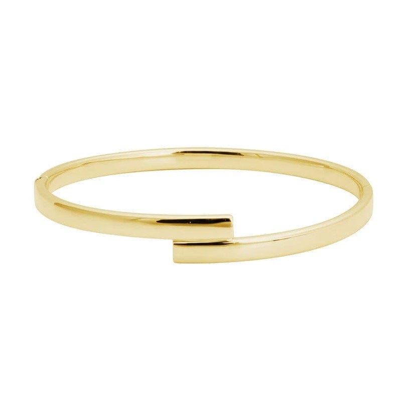 14K Yellow Gold Oval Hinged Bangle