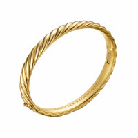 Sculpted Cable Bangle Bracelet 18K Yellow Gold, 8mm