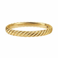 Sculpted Cable Bangle Bracelet 18K Yellow Gold, 8mm