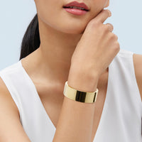 14K Yellow Gold Round Cuff Bracelet
