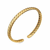 Sculpted Cable Flex Bracelet 18K Yellow Gold, 5mm