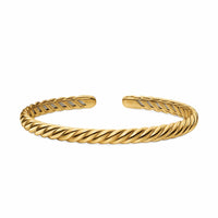 Sculpted Cable Flex Bracelet 18K Yellow Gold, 5mm