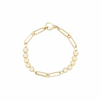 Sorellina 18K Yellow Gold Diamond Beaded Paperclip Chain Bracelet