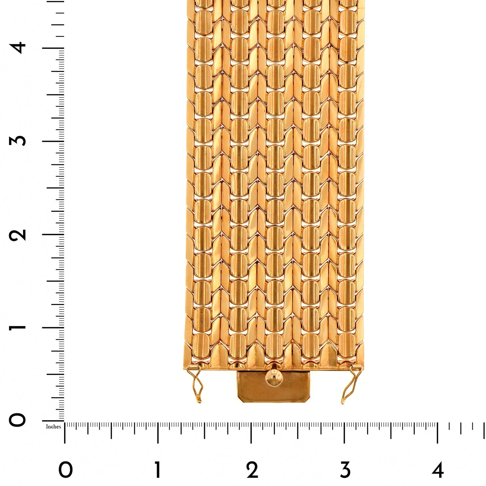 Eclat Jewels 18K Yellow Gold Italian Wide Woven Bracelet