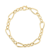 Roberto Coin 18K Yellow Gold Oro Alternating Link Bracelet