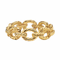 Sculpted Cable Oval Link Bracelet 18K Yellow Gold, 18mm