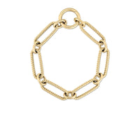 Roberto Coin 18K Yellow Gold Oro Beaded and Smooth Link Bracelet
