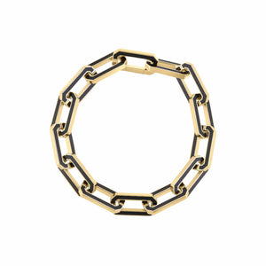 Roberto Coin 18K Yellow Gold and Black Ceramic Link Bracelet