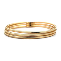 14K Yellow Gold 3 Row Stretch Bracelet