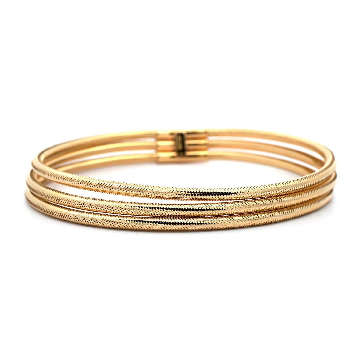 14K Yellow Gold 3 Row Stretch Bracelet – Long's Jewelers