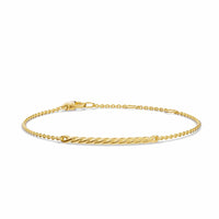 Sculpted Cable Bar Chain Bracelet 18K Yellow Gold, 2mm