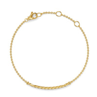 Sculpted Cable Bar Chain Bracelet 18K Yellow Gold, 2mm