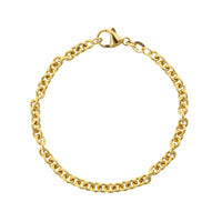 18K Yellow Gold Round Cable Chain Bracelet