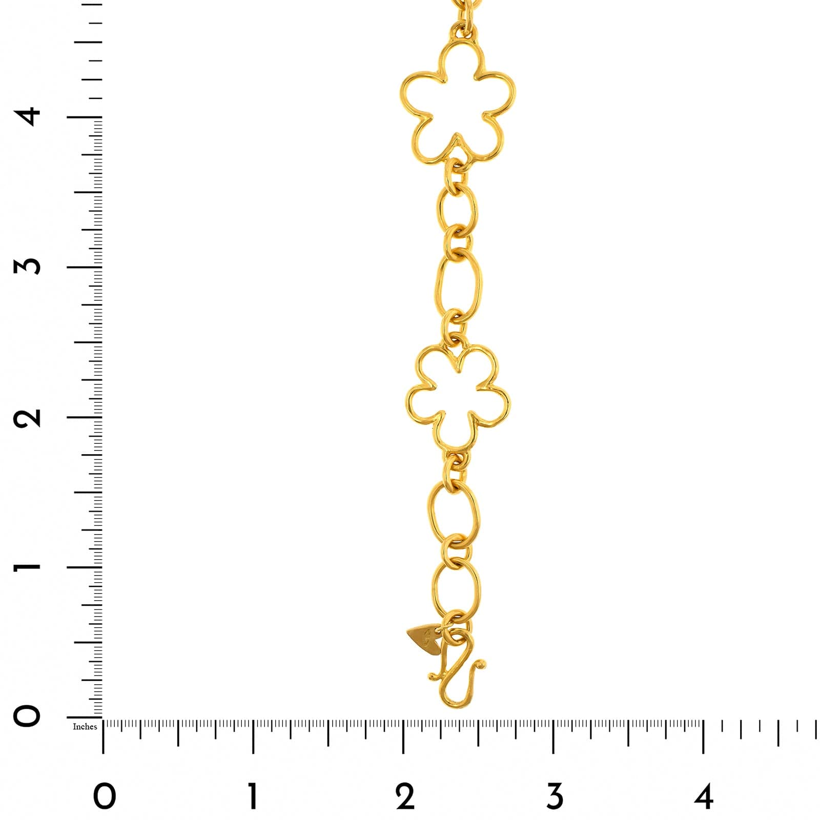 Christina Alexiou 18K Yellow Gold Flower Link Chain Bracelet