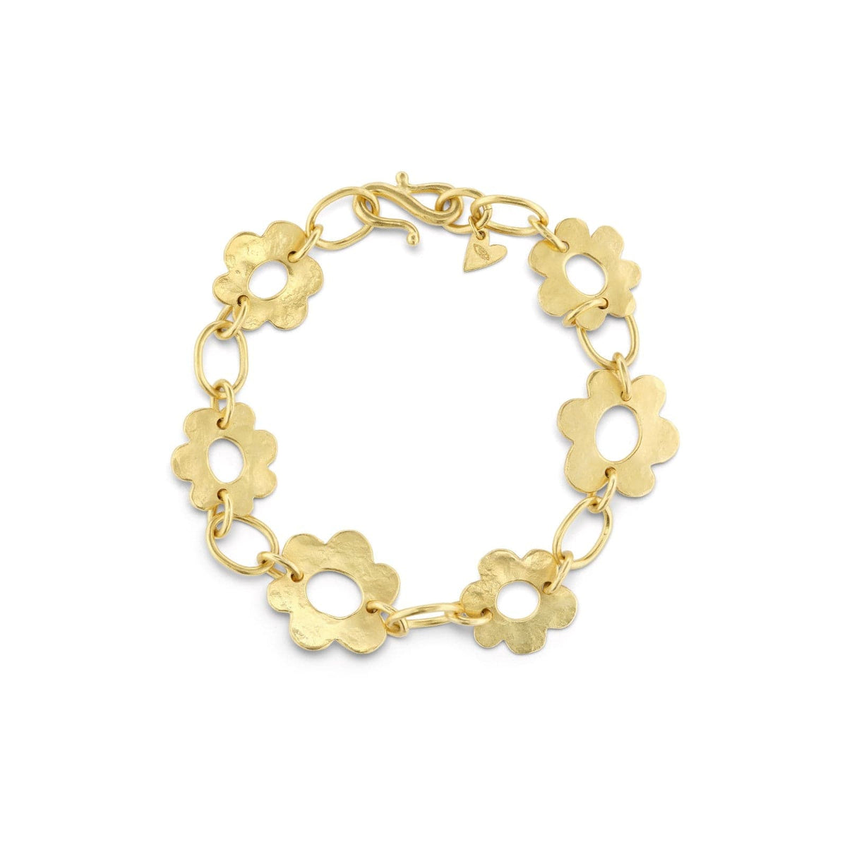 18K Yellow Gold Massif Flower Chain Bracelet