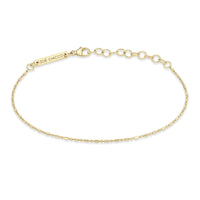 Zoe Chicco 14K Yellow Gold Single Strand Diamond Cut Tube and Bead Bracelet