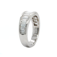18K White Gold Channel Set Graduated Baguette Diamond Eternity Band