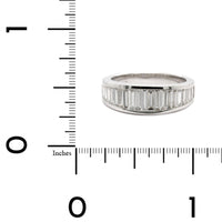 18K White Gold Channel Set Graduated Baguette Diamond Eternity Band
