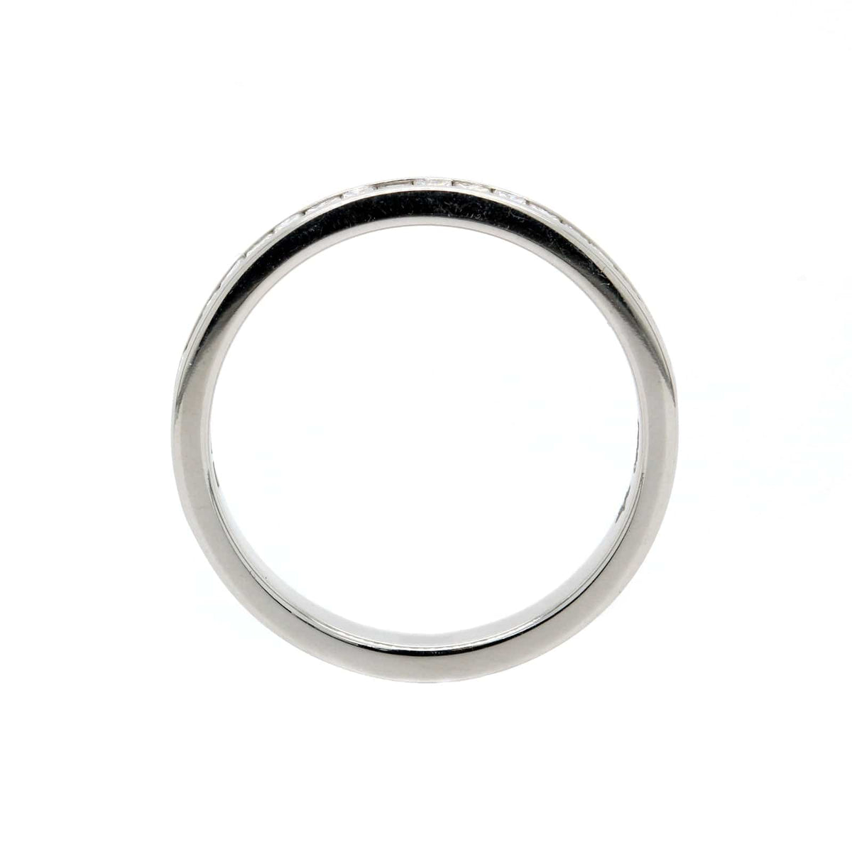 Platinum Channel Set Princess Cut Diamond Band