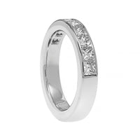 Platinum Channel Set Princess Cut Diamond Band
