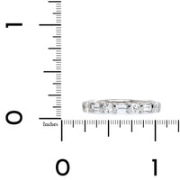 Platinum Alternating Round and Baguette Diamond Wedding Ring