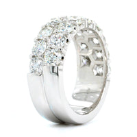 18K White Gold Double Row Diamond Wedding Ring