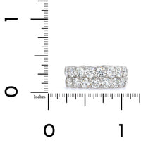 18K White Gold Double Row Diamond Wedding Ring