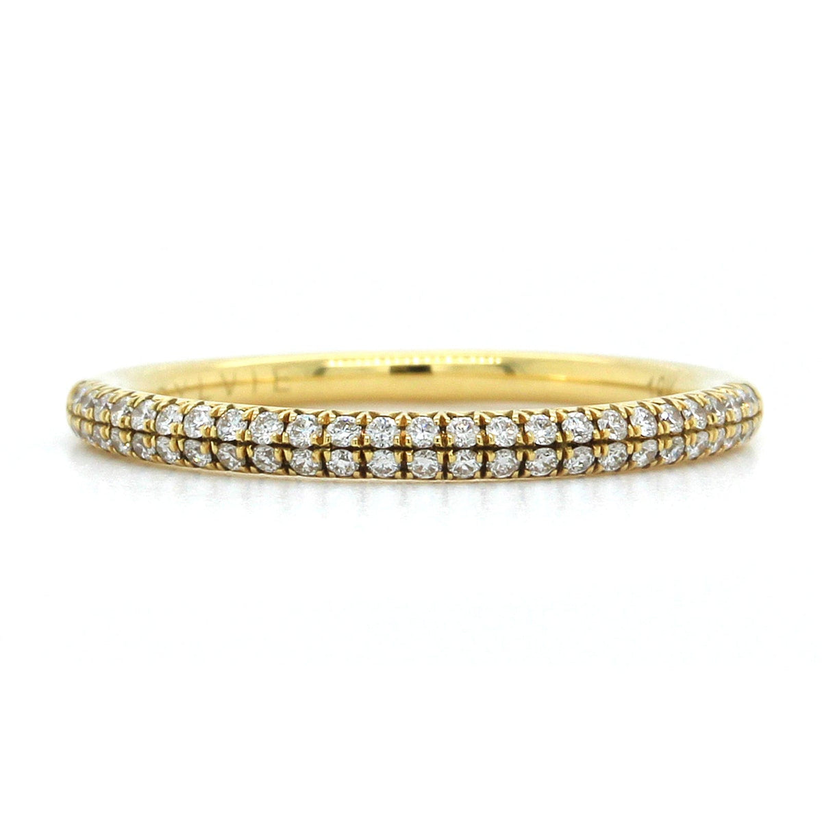 18K Yellow Gold Pave Wedding Band