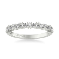 Platinum Round and Marquise Shaped Diamond Band