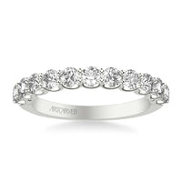 Platinum Shared Prong Round Diamond Band