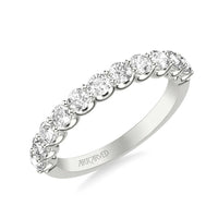 Platinum Shared Prong Round Diamond Band