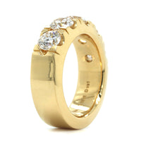 18K Yellow Gold 5 Stone Diamond Band