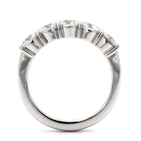 Platinum 5 Stone Shared Prong Diamond Band