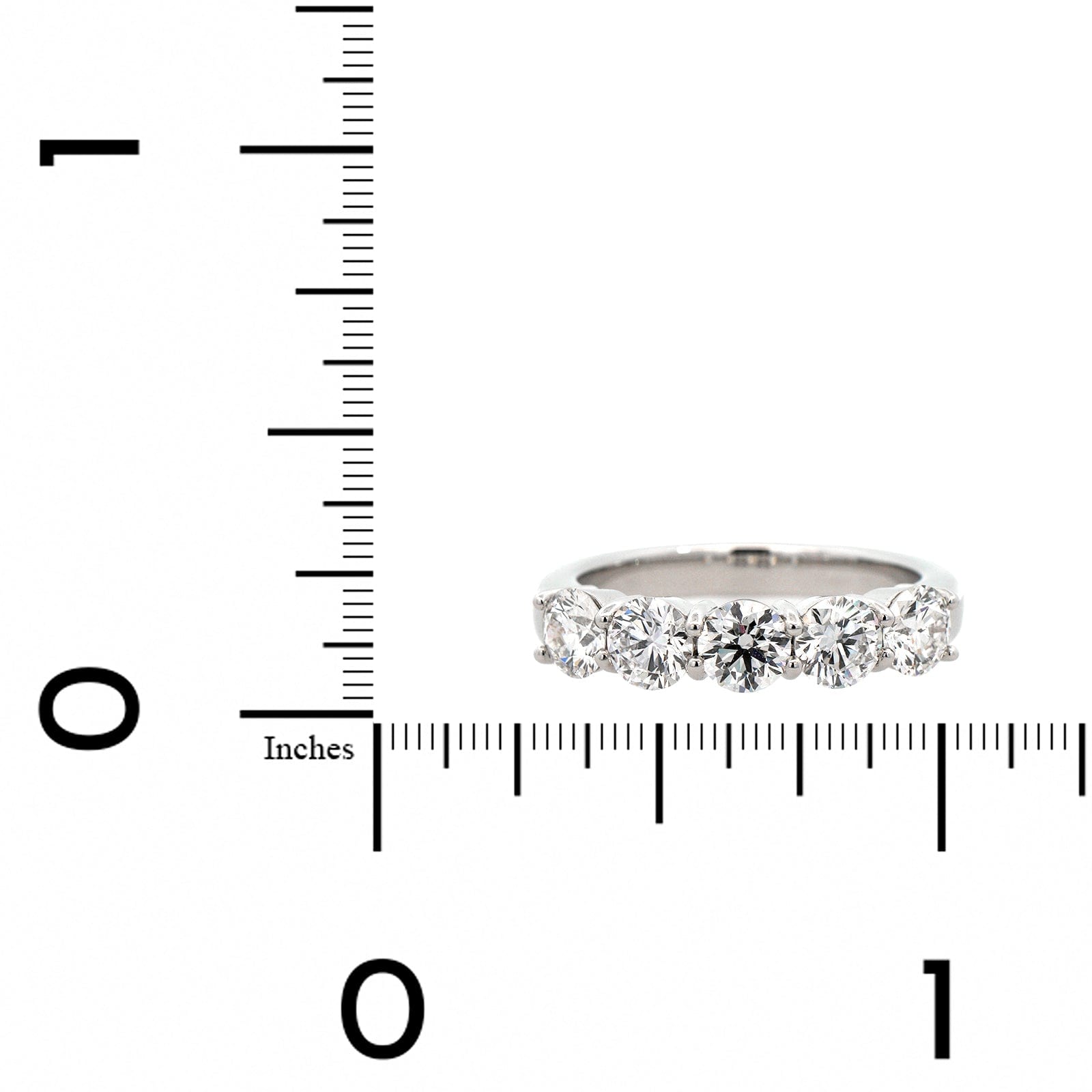 Platinum 5 Stone Shared Prong Diamond Band