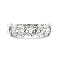 Platinum 7 Stone Shared Prong Oval Diamond Band