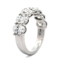 Platinum 7 Stone Shared Prong Oval Diamond Band