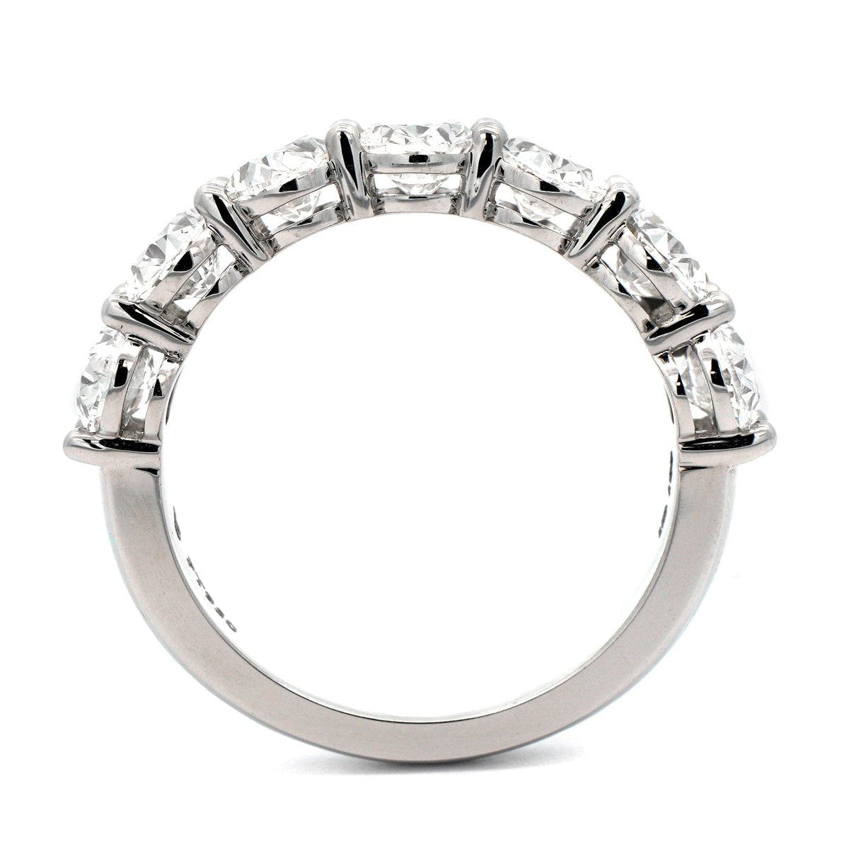 Platinum 7 Stone Shared Prong Oval Diamond Band
