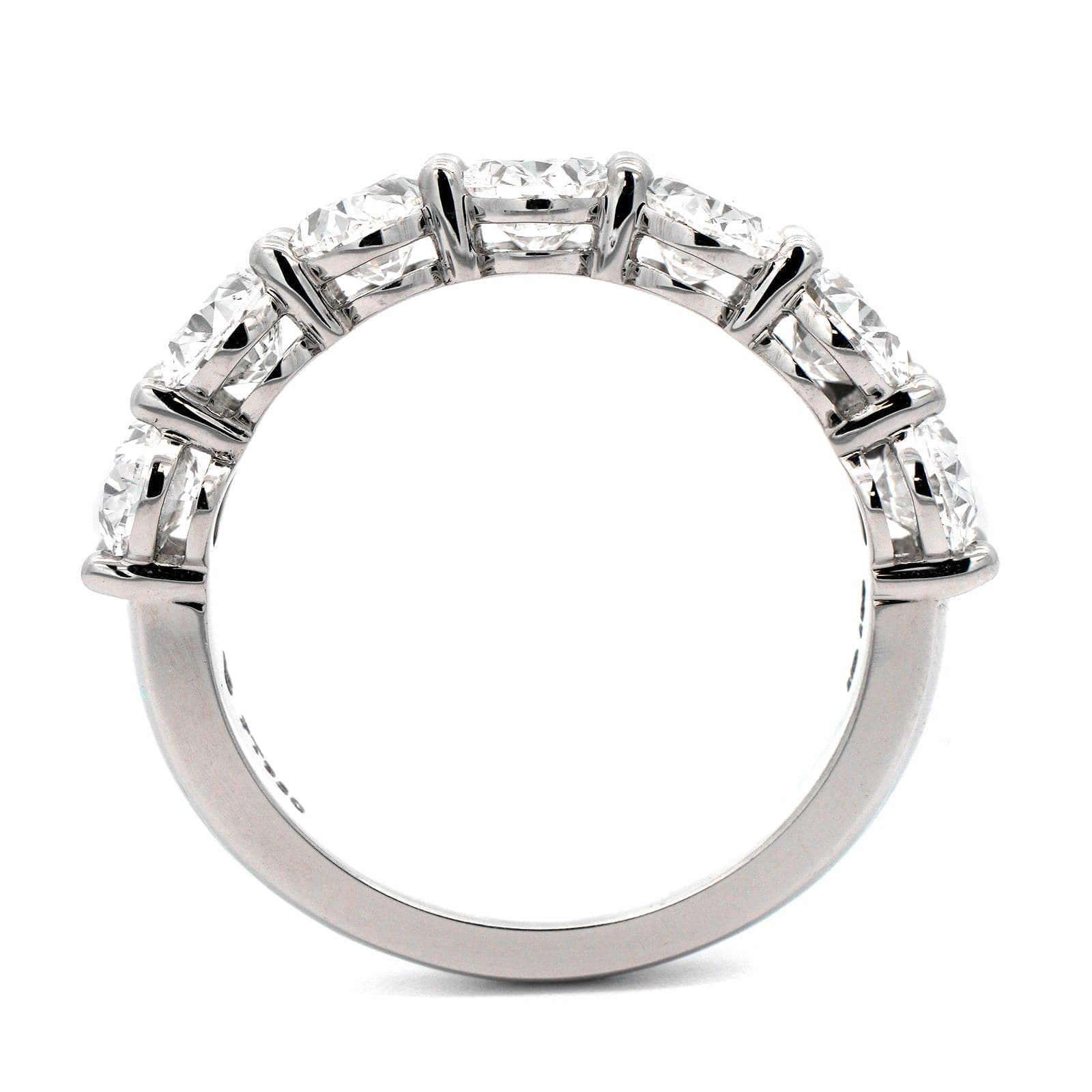 Platinum 7 Stone Shared Prong Oval Diamond Band