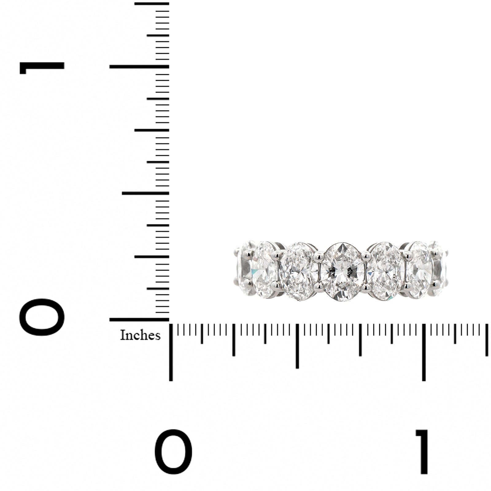Platinum 7 Stone Shared Prong Oval Diamond Band