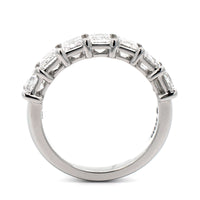 Platinum 7 Stone Shared Prong Emerald Cut Diamond Band