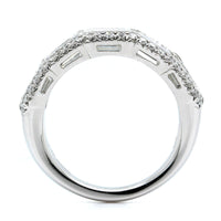 Platinum 5 Stone Emerald Cut Diamond Band