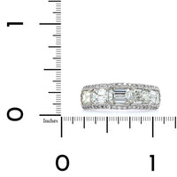 Platinum 5 Stone Emerald Cut Diamond Band