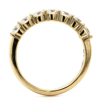 18K Yellow Gold Handmade Shared Prong Diamond Band