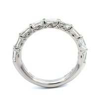 Platinum Shared Prong Emerald Cut Diamond Band