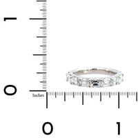 Platinum Shared Prong Emerald Cut Diamond Band
