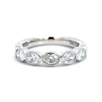 Platinum Bezel Set Oval Diamond Band